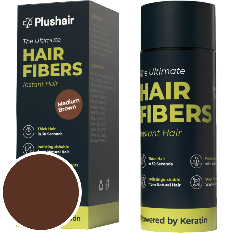 Fibras capilares Plushair HAIR FIBERS – castaño medio