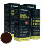 SET 3 paquetes de fibras capilares Plushair HAIR FIBERS - castaño oscuro
