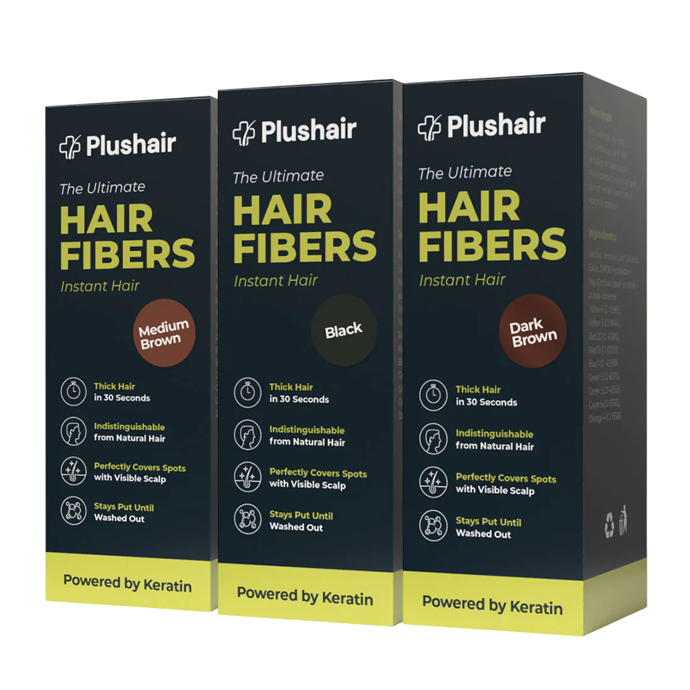 COLORMIX 3 paquetes de fibras capilares Plushair HAIR FIBERS fibras capilares